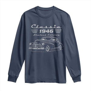 80th Birthday Long Sleeve Shirt Vintage Retro Car Classic 1946 80 Year Old Gift