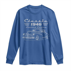80th Birthday Long Sleeve Shirt Vintage Retro Car Classic 1946 80 Year Old Gift