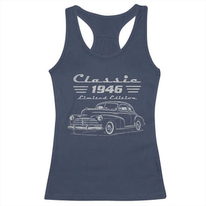 80th Birthday Racerback Tank Top Vintage Retro Car Classic 1946 80 Year Old Gift