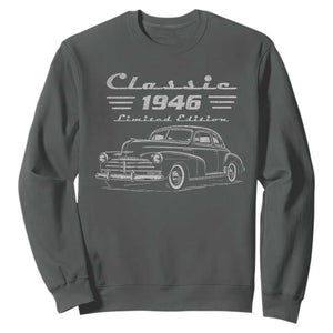 80th Birthday Sweatshirt Vintage Retro Car Classic 1946 80 Year Old Gift