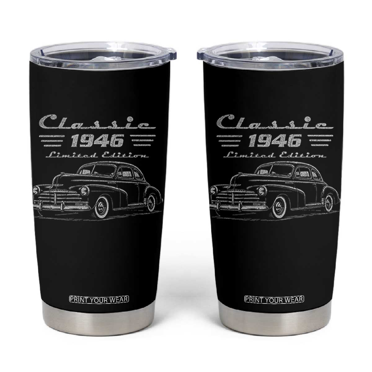 80th Birthday Tumbler Cup Vintage Retro Car Classic 1946 80 Year Old Gift
