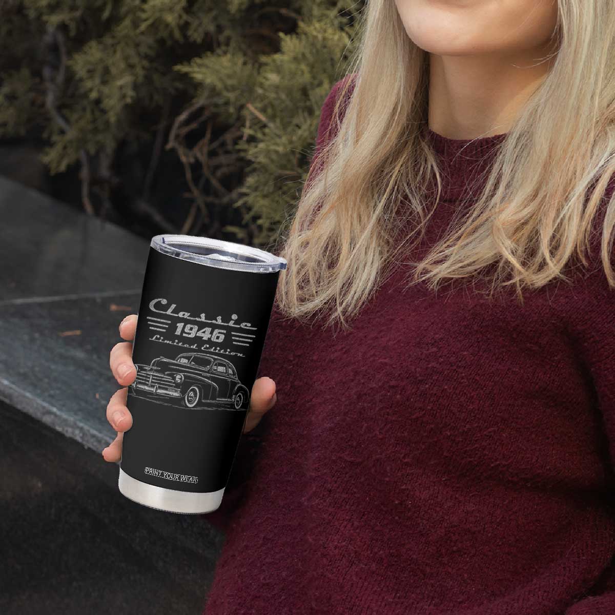 80th Birthday Tumbler Cup Vintage Retro Car Classic 1946 80 Year Old Gift