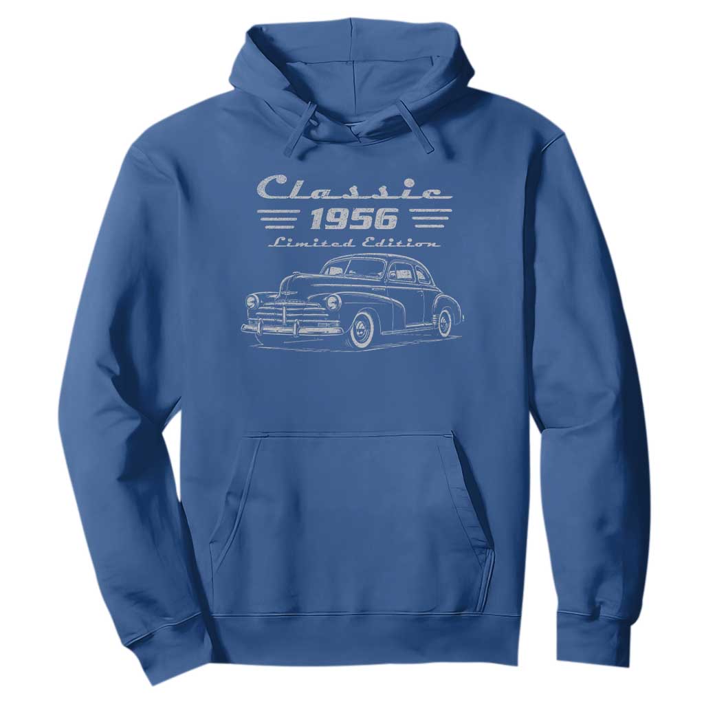 70th Birthday Hoodie Vintage Retro Car Classic 1956 70 Year Old Gift