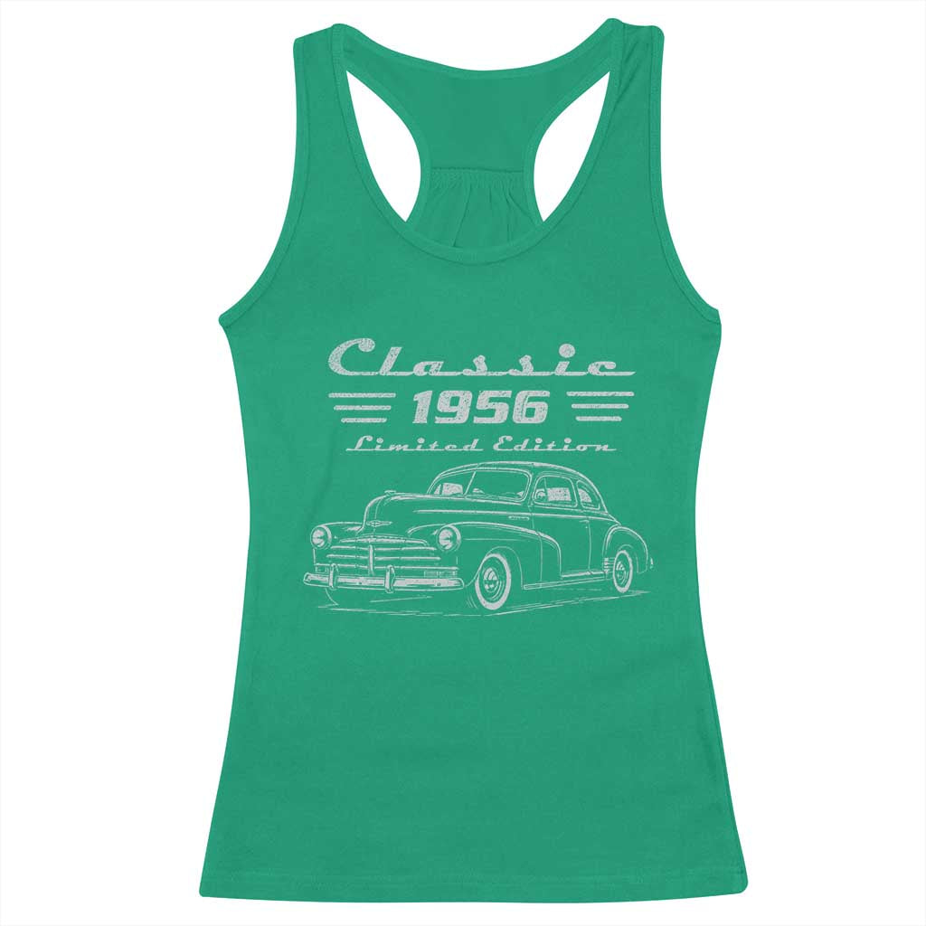 70th Birthday Racerback Tank Top Vintage Retro Car Classic 1956 70 Year Old Gift