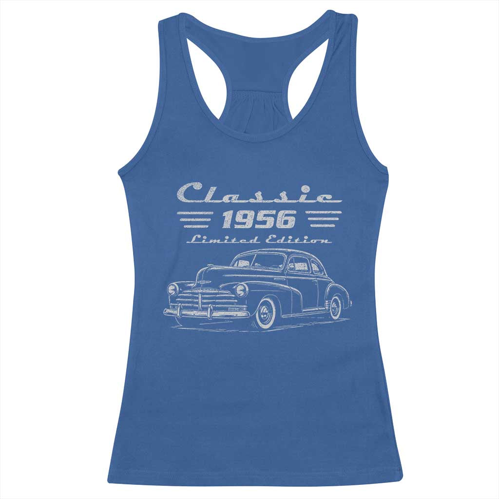 70th Birthday Racerback Tank Top Vintage Retro Car Classic 1956 70 Year Old Gift
