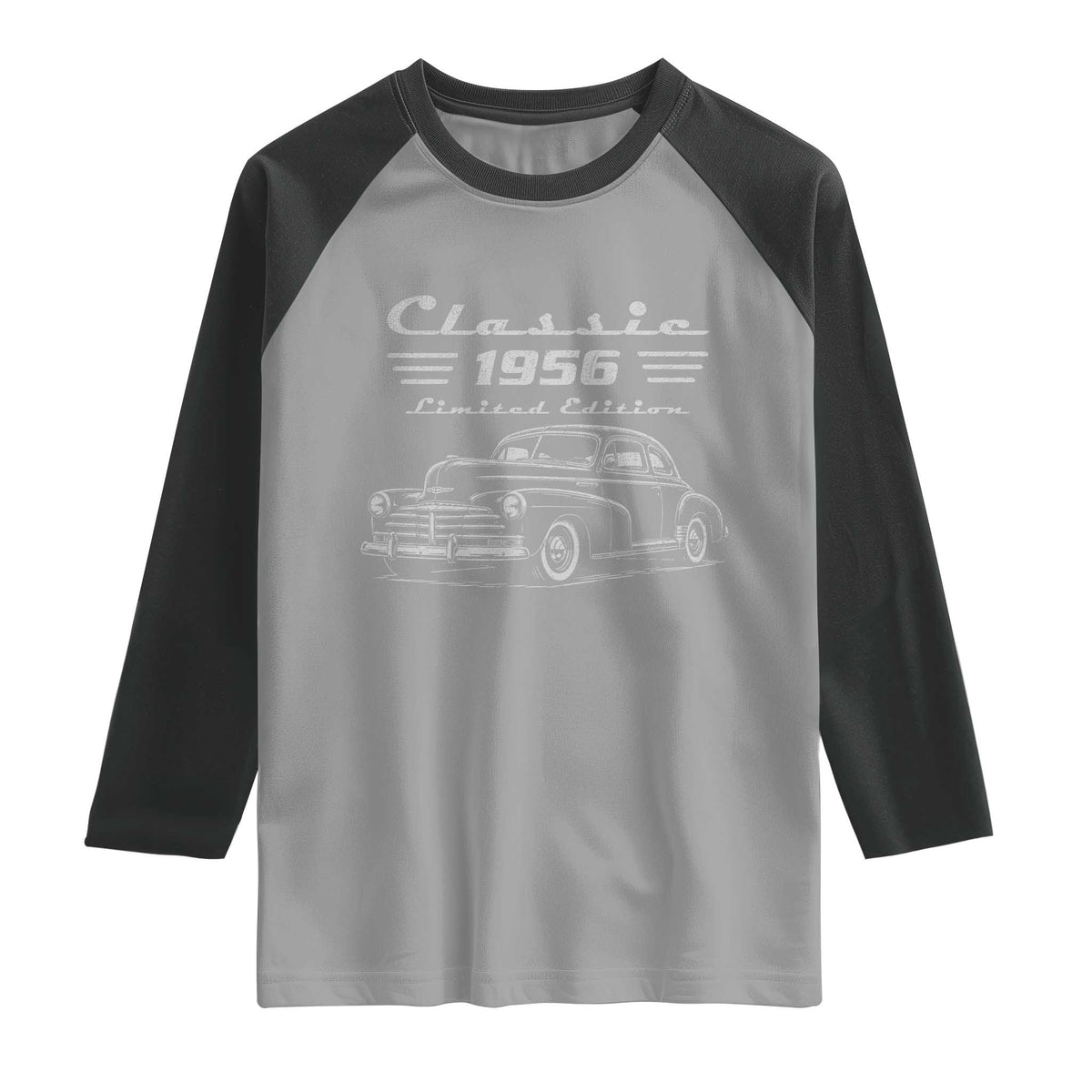 70th Birthday Raglan Shirt Vintage Retro Car Classic 1956 70 Year Old Gift