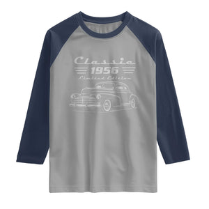 70th Birthday Raglan Shirt Vintage Retro Car Classic 1956 70 Year Old Gift