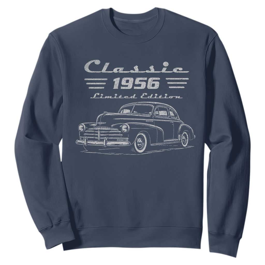 70th Birthday Sweatshirt Vintage Retro Car Classic 1956 70 Year Old Gift