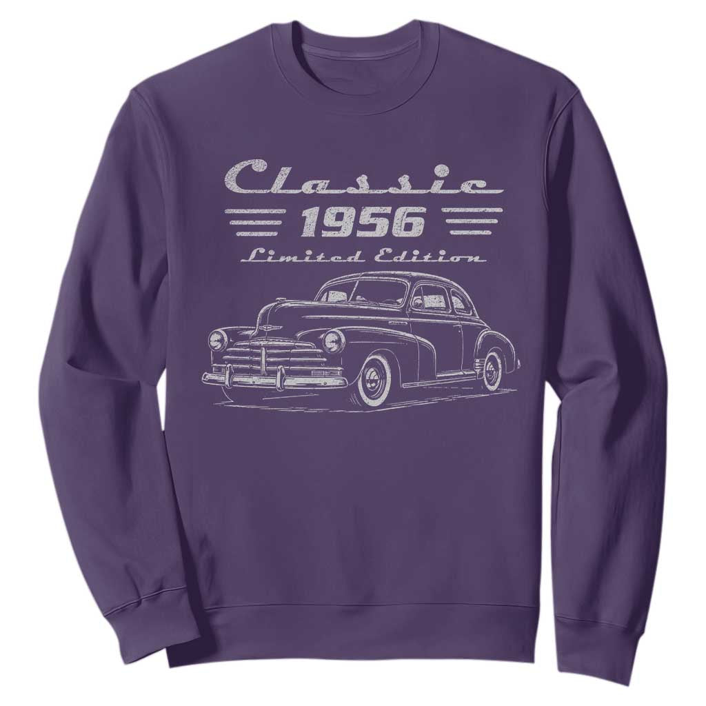 70th Birthday Sweatshirt Vintage Retro Car Classic 1956 70 Year Old Gift