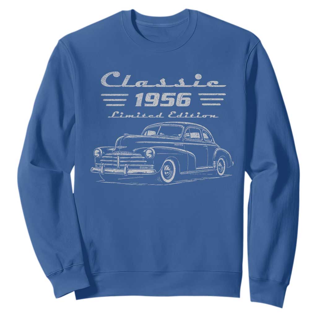 70th Birthday Sweatshirt Vintage Retro Car Classic 1956 70 Year Old Gift