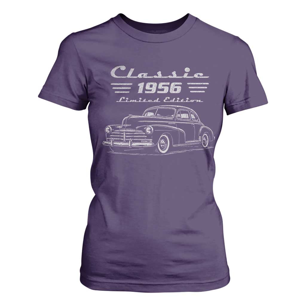 70th Birthday T Shirt For Women Vintage Retro Car Classic 1956 70 Year Old Gift