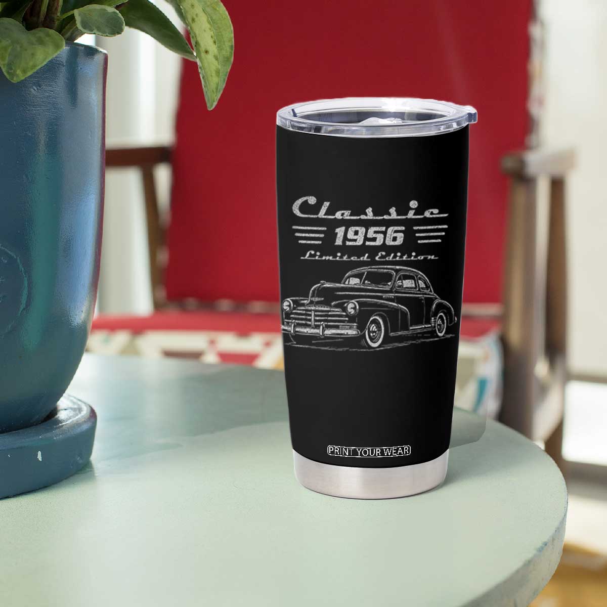 70th Birthday Tumbler Cup Vintage Retro Car Classic 1956 70 Year Old Gift