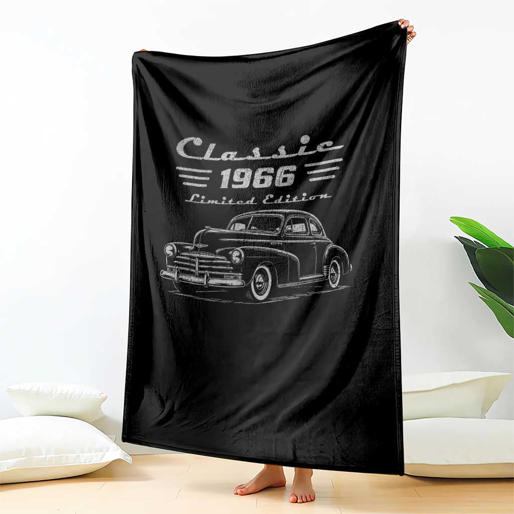 60th Birthday Throw Blanket Vintage Retro Car Classic 1966 60 Year Old Gift