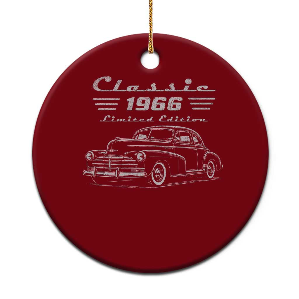 60th Birthday Ceramic Ornament Vintage Retro Car Classic 1966 60 Year Old Gift