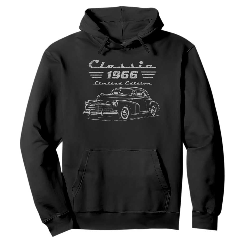 60th Birthday Hoodie Vintage Retro Car Classic 1966 60 Year Old Gift