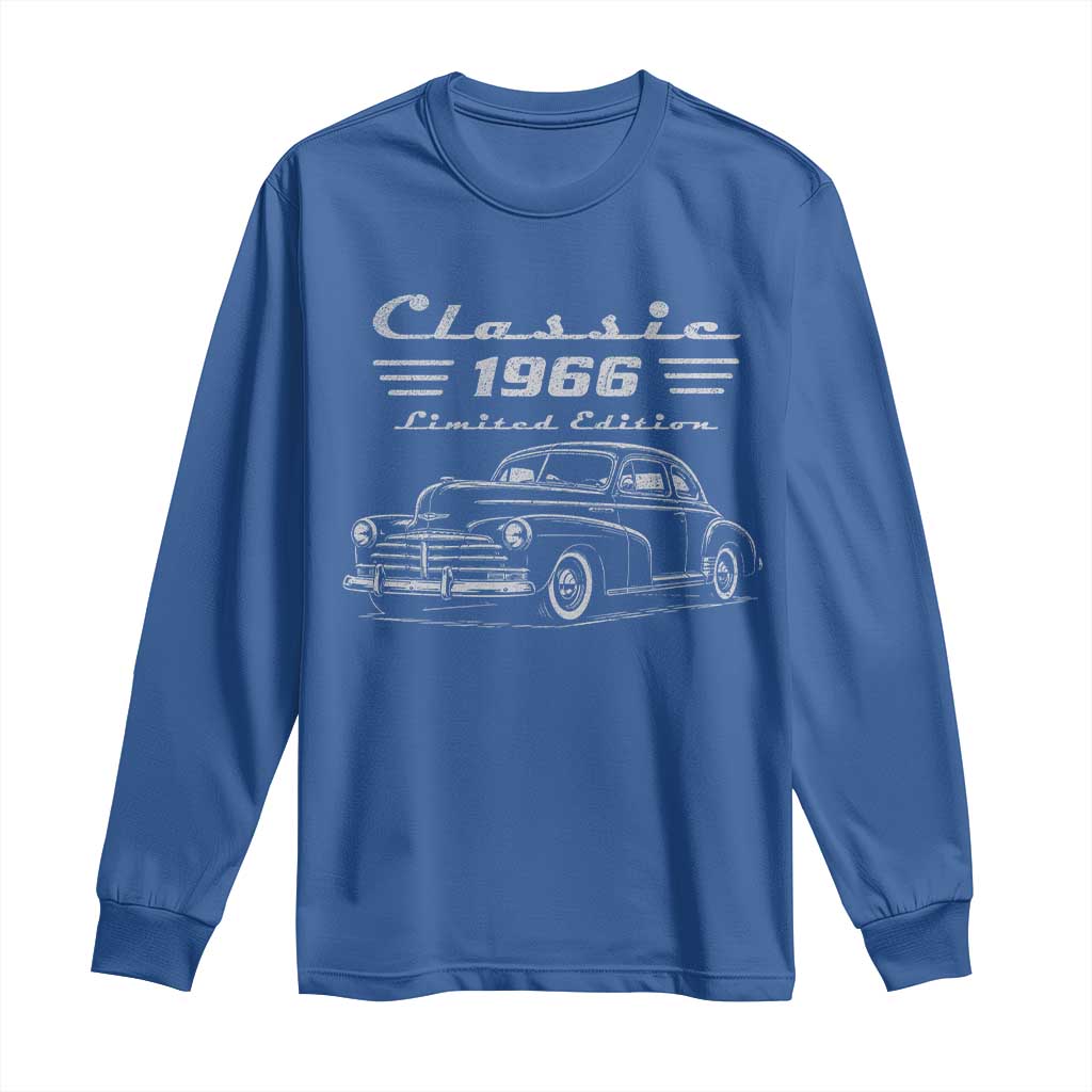 60th Birthday Long Sleeve Shirt Vintage Retro Car Classic 1966 60 Year Old Gift