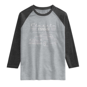 60th Birthday Raglan Shirt Vintage Retro Car Classic 1966 60 Year Old Gift
