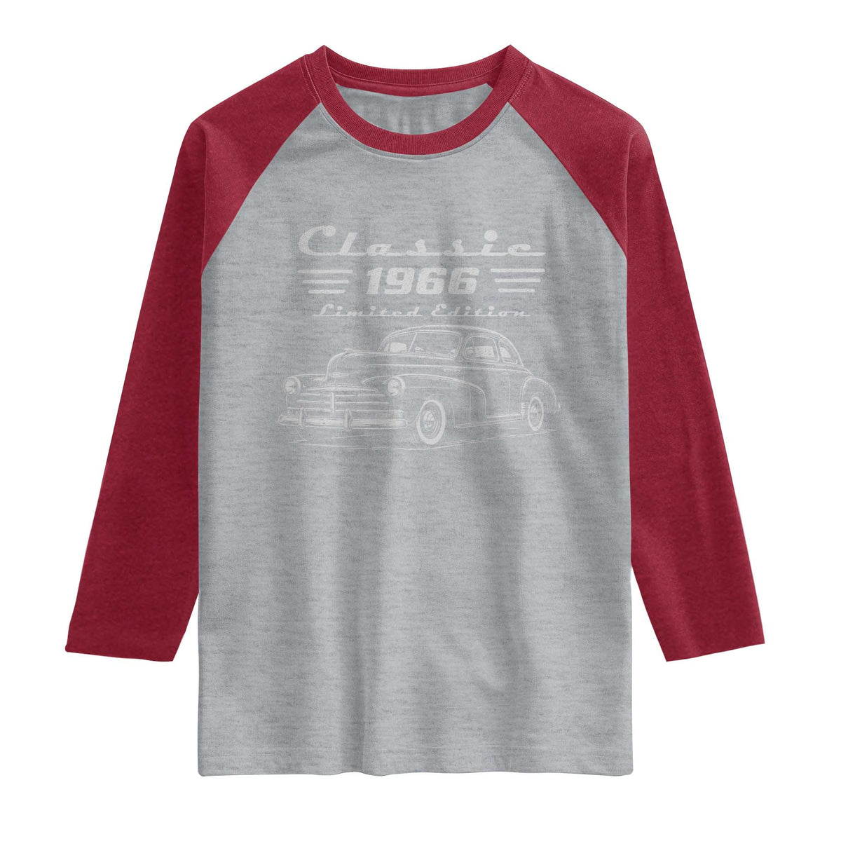 60th Birthday Raglan Shirt Vintage Retro Car Classic 1966 60 Year Old Gift