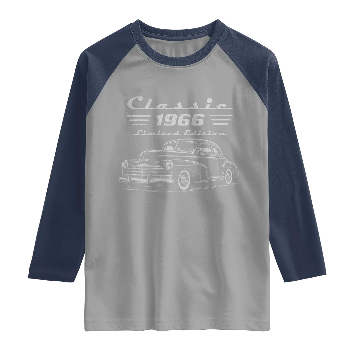 60th Birthday Raglan Shirt Vintage Retro Car Classic 1966 60 Year Old Gift