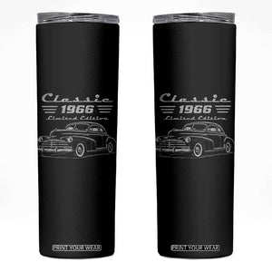 60th Birthday Skinny Tumbler Vintage Retro Car Classic 1966 60 Year Old Gift