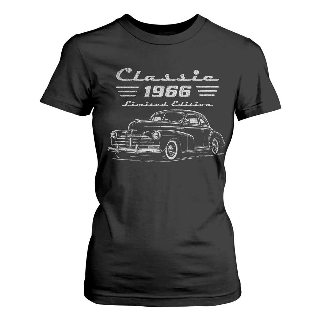 60th Birthday T Shirt For Women Vintage Retro Car Classic 1966 60 Year Old Gift