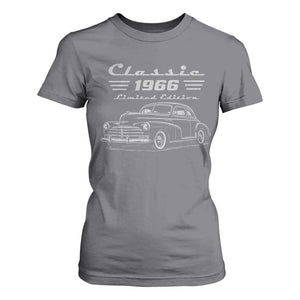 60th Birthday T Shirt For Women Vintage Retro Car Classic 1966 60 Year Old Gift