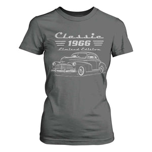 60th Birthday T Shirt For Women Vintage Retro Car Classic 1966 60 Year Old Gift