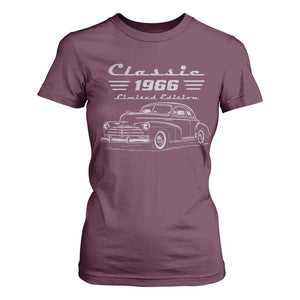 60th Birthday T Shirt For Women Vintage Retro Car Classic 1966 60 Year Old Gift