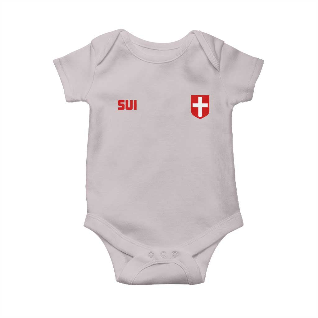 Switzerland Baby Onesie Vintage Retro Swiss Flag