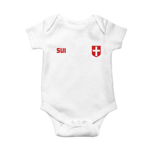 Switzerland Baby Onesie Vintage Retro Swiss Flag