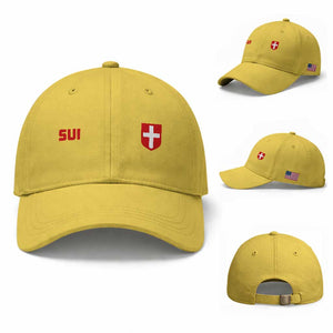 Switzerland Baseball Cap Vintage Retro Swiss Flag