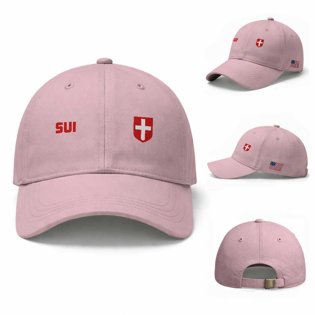 Switzerland Baseball Cap Vintage Retro Swiss Flag