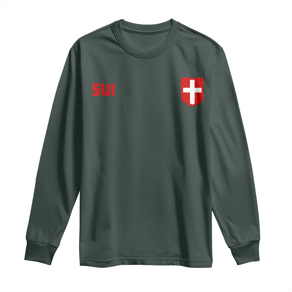 Switzerland Long Sleeve Shirt Vintage Retro Swiss Flag