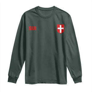 Switzerland Long Sleeve Shirt Vintage Retro Swiss Flag