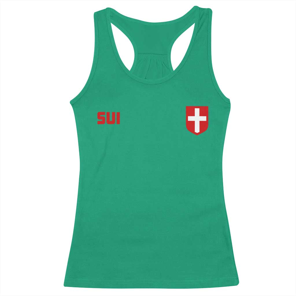 Switzerland Racerback Tank Top Vintage Retro Swiss Flag