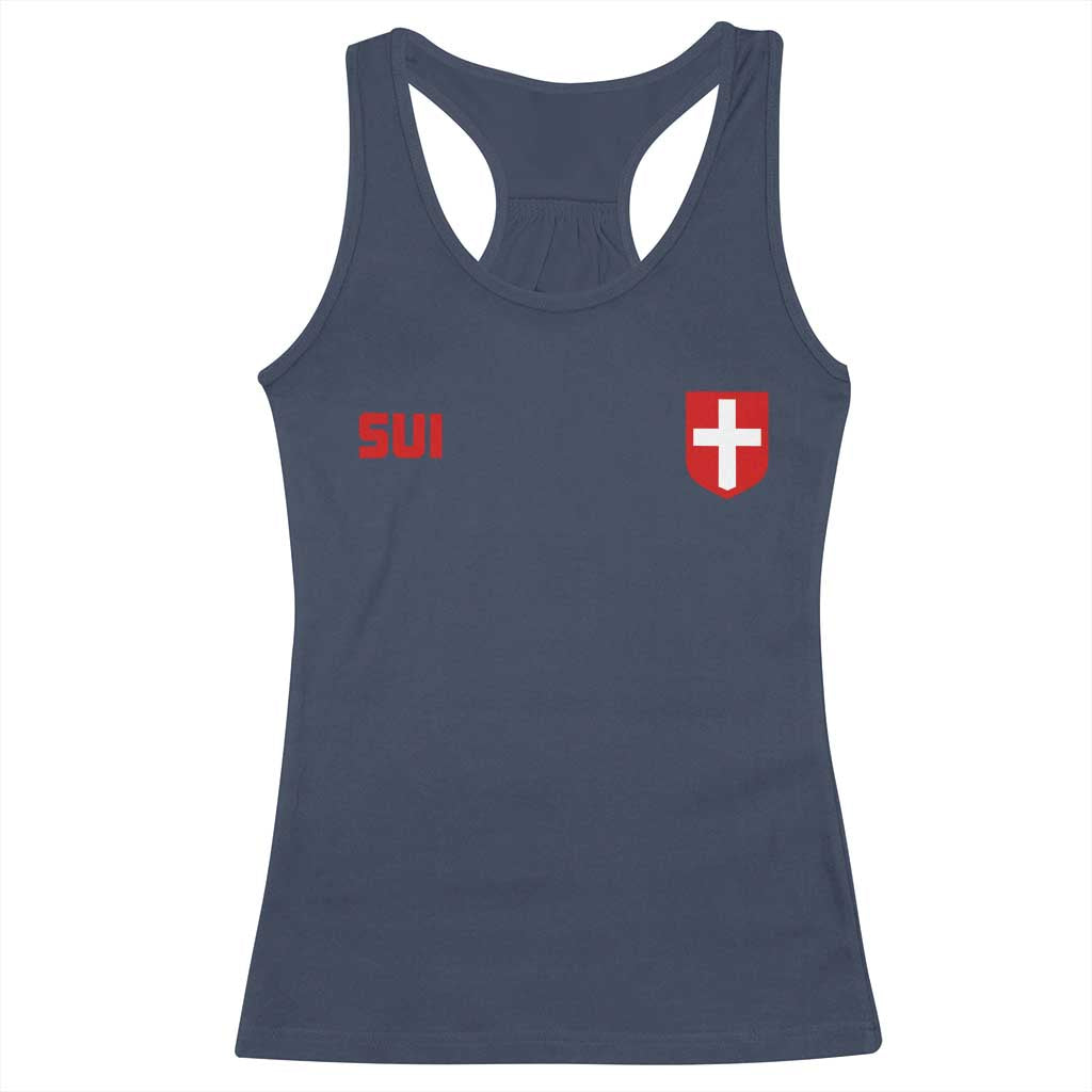 Switzerland Racerback Tank Top Vintage Retro Swiss Flag