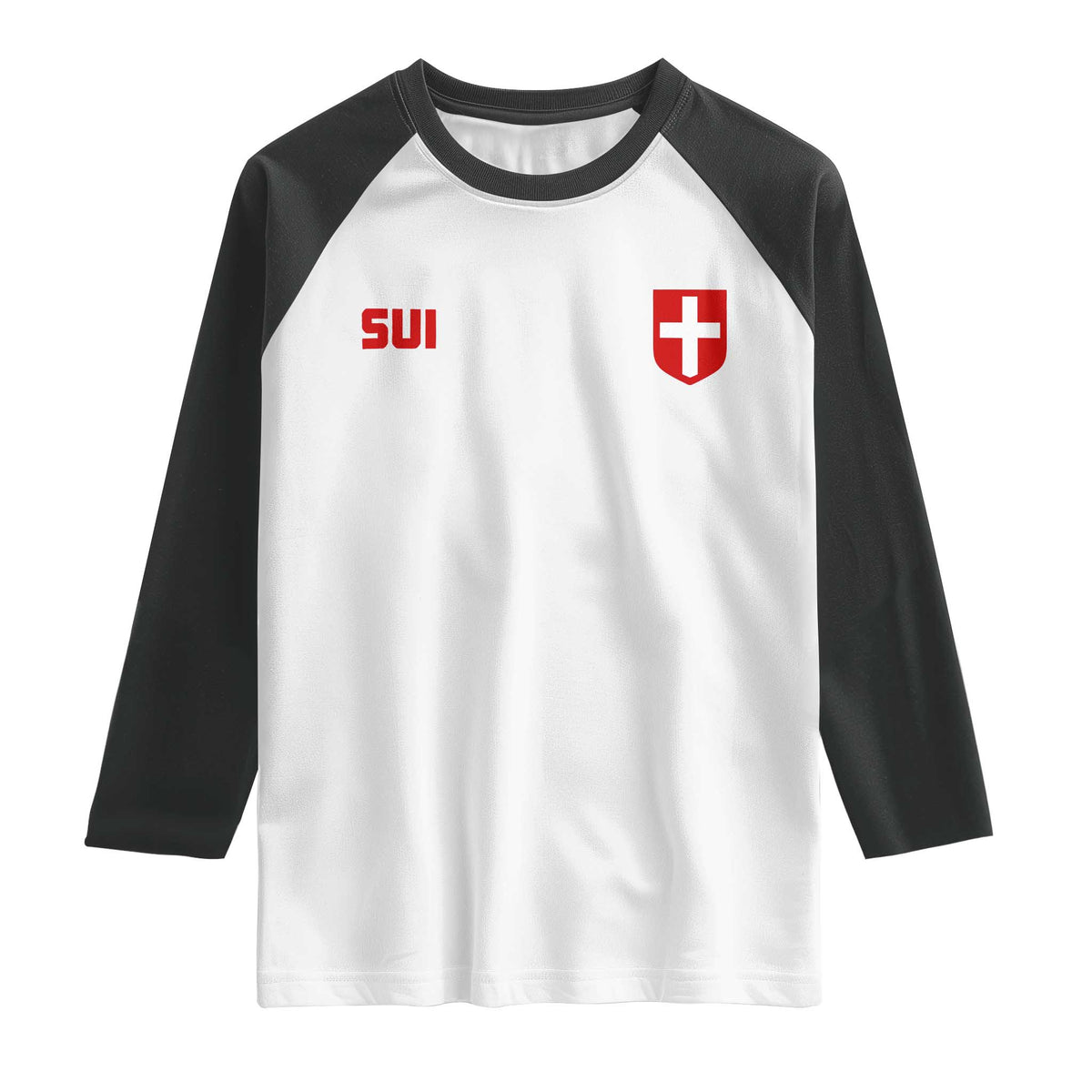 Switzerland Raglan Shirt Vintage Retro Swiss Flag