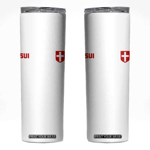 Switzerland Skinny Tumbler Vintage Retro Swiss Flag TS10 White Print Your Wear