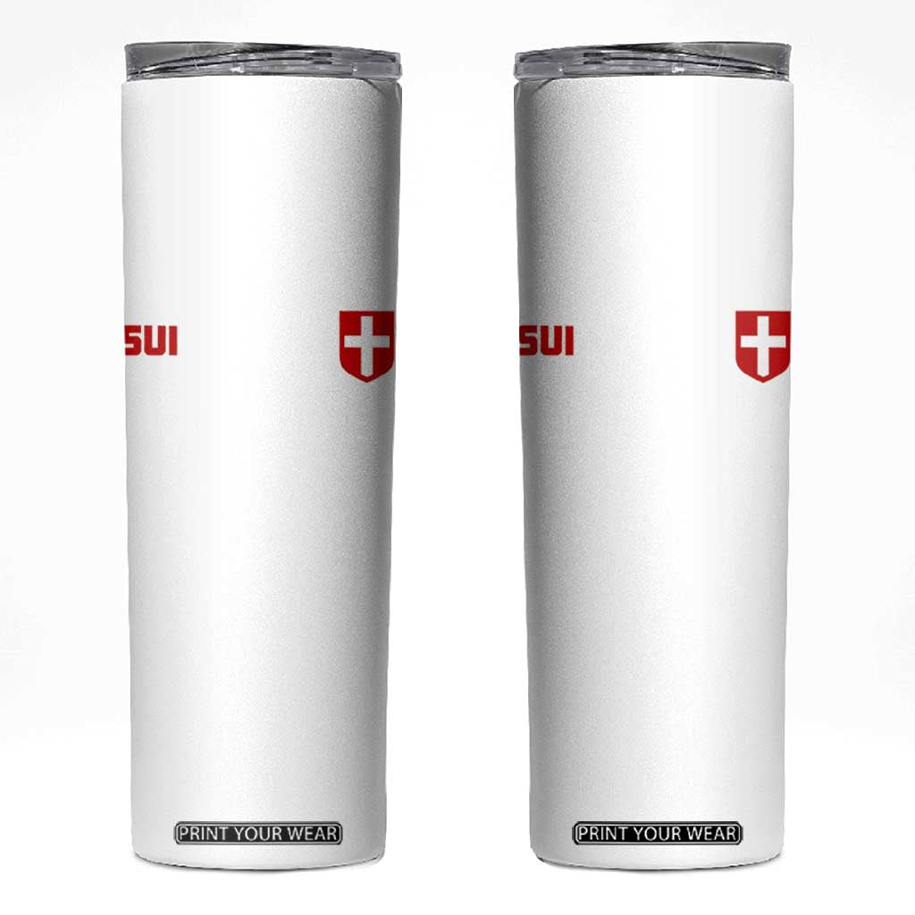 Switzerland Skinny Tumbler Vintage Retro Swiss Flag TS10 White Print Your Wear