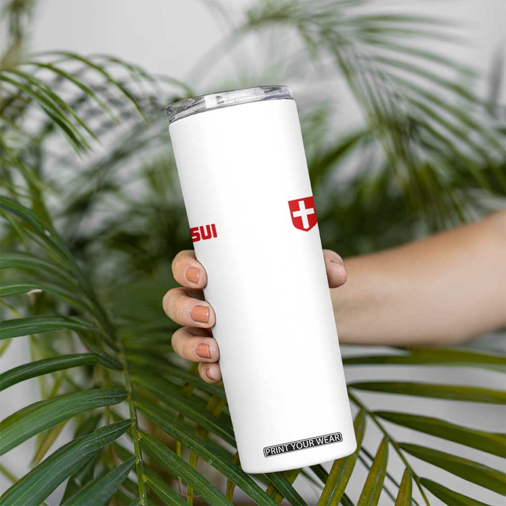 Switzerland Skinny Tumbler Vintage Retro Swiss Flag TS10 Print Your Wear
