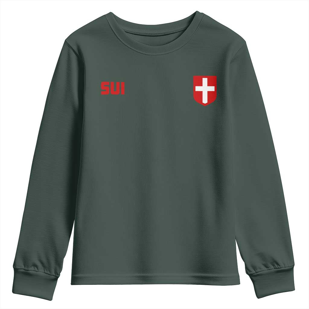 Switzerland Youth Sweatshirt Vintage Retro Swiss Flag