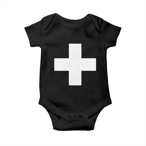 Swiss Vintage Cross Flag Switzerland Baby Onesie