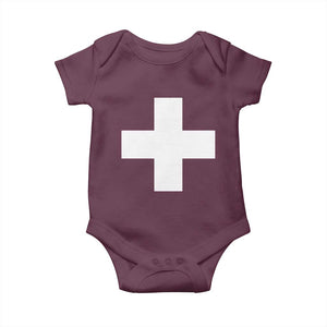 Swiss Vintage Cross Flag Switzerland Baby Onesie