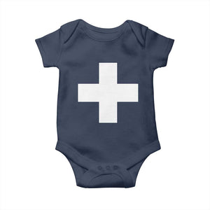 Swiss Vintage Cross Flag Switzerland Baby Onesie