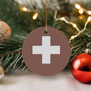 Swiss Vintage Cross Flag Switzerland Ceramic Ornament