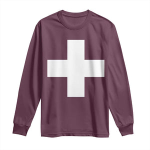 Swiss Vintage Cross Flag Switzerland Long Sleeve Shirt