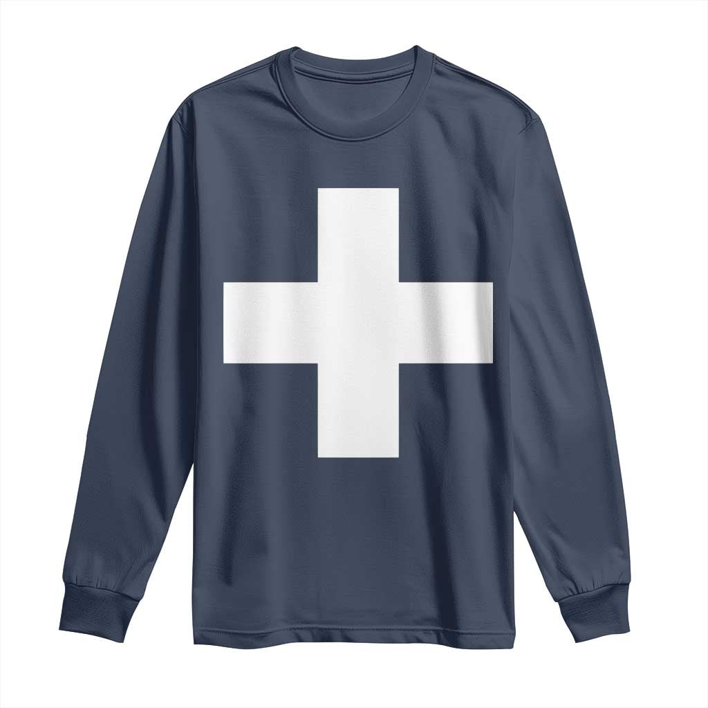 Swiss Vintage Cross Flag Switzerland Long Sleeve Shirt