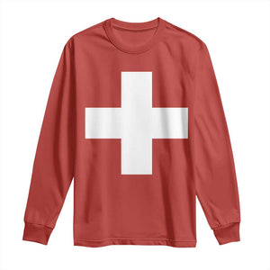 Swiss Vintage Cross Flag Switzerland Long Sleeve Shirt