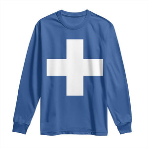 Swiss Vintage Cross Flag Switzerland Long Sleeve Shirt