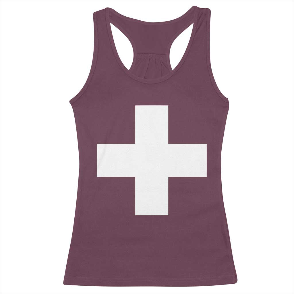 Swiss Vintage Cross Flag Switzerland Racerback Tank Top